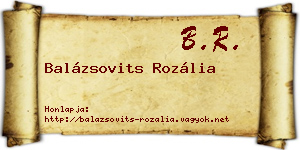 Balázsovits Rozália névjegykártya