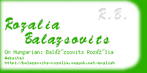 rozalia balazsovits business card